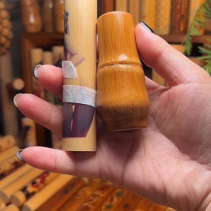 竹龙*头实心玉手把