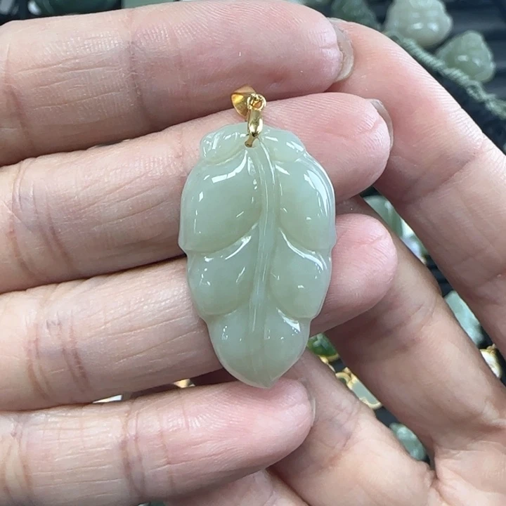 和田玉银S925镶嵌吊坠(不含链)
