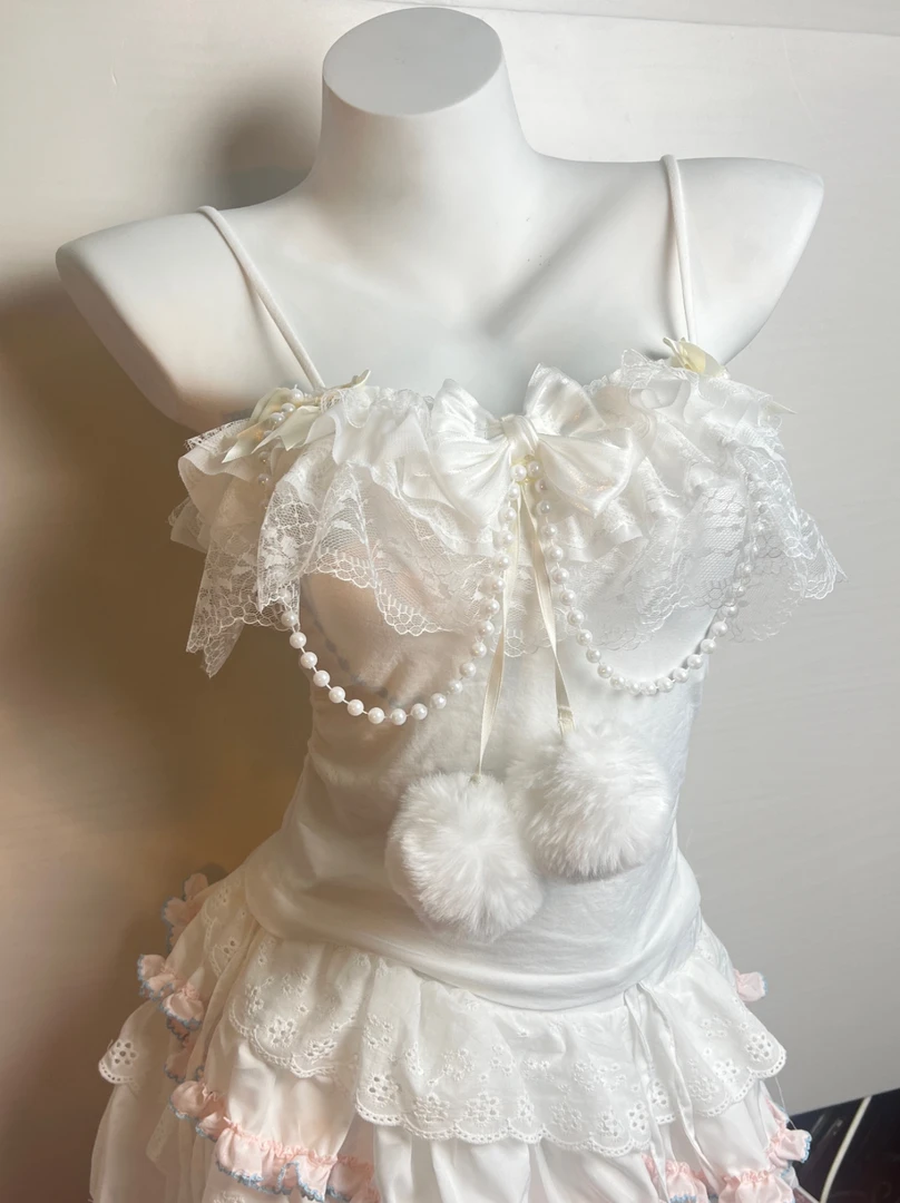 小蠢原创手作春欲性感可爱小吊带蕾丝小兔子蝴蝶结