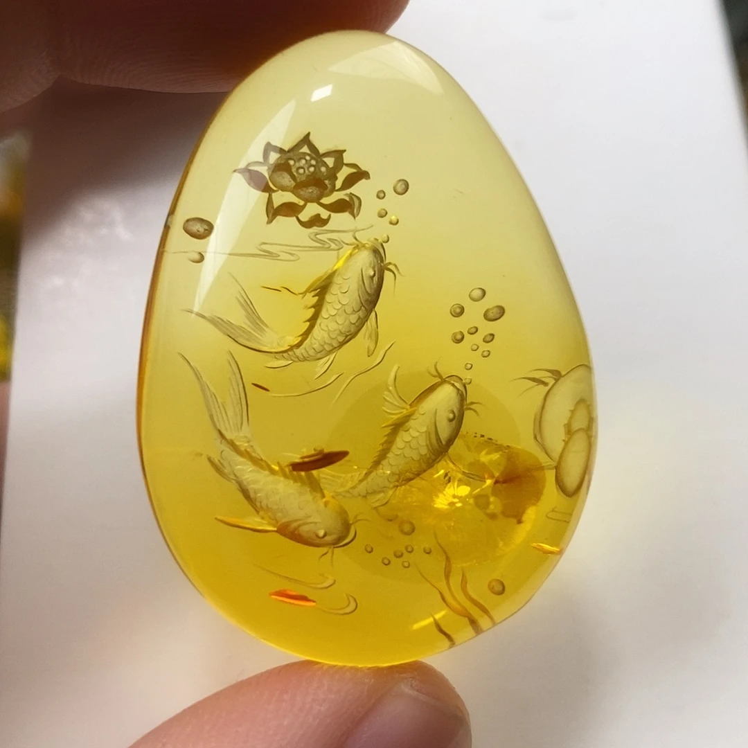 琥珀（花珀）未镶嵌吊坠(不含链)