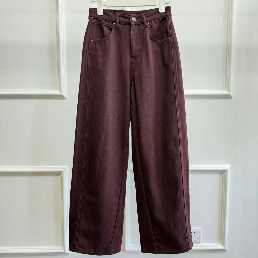 【Latti】安可拉红镰刀裤-复古百搭植绒加厚保暖显瘦弯刀裤镰刀裤