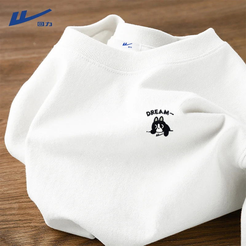 回力白色t恤女短袖夏季2025新款休闲百搭体恤高中生纯棉宽松半袖