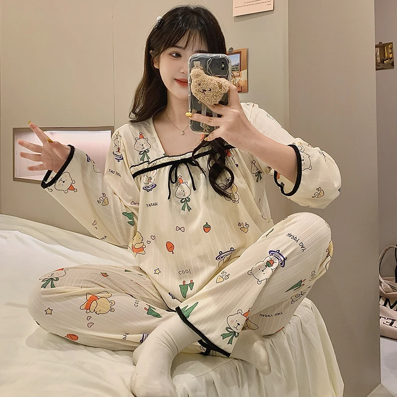 月子服夏季产后薄款孕妇睡衣哺乳喂奶春秋5月份6产妇可外穿家居服