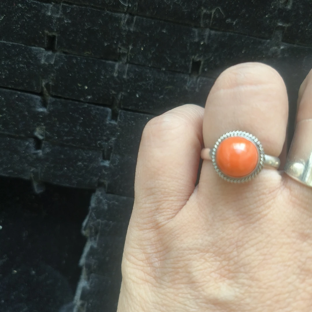 足银戒指 纯银真宝石民族戒指