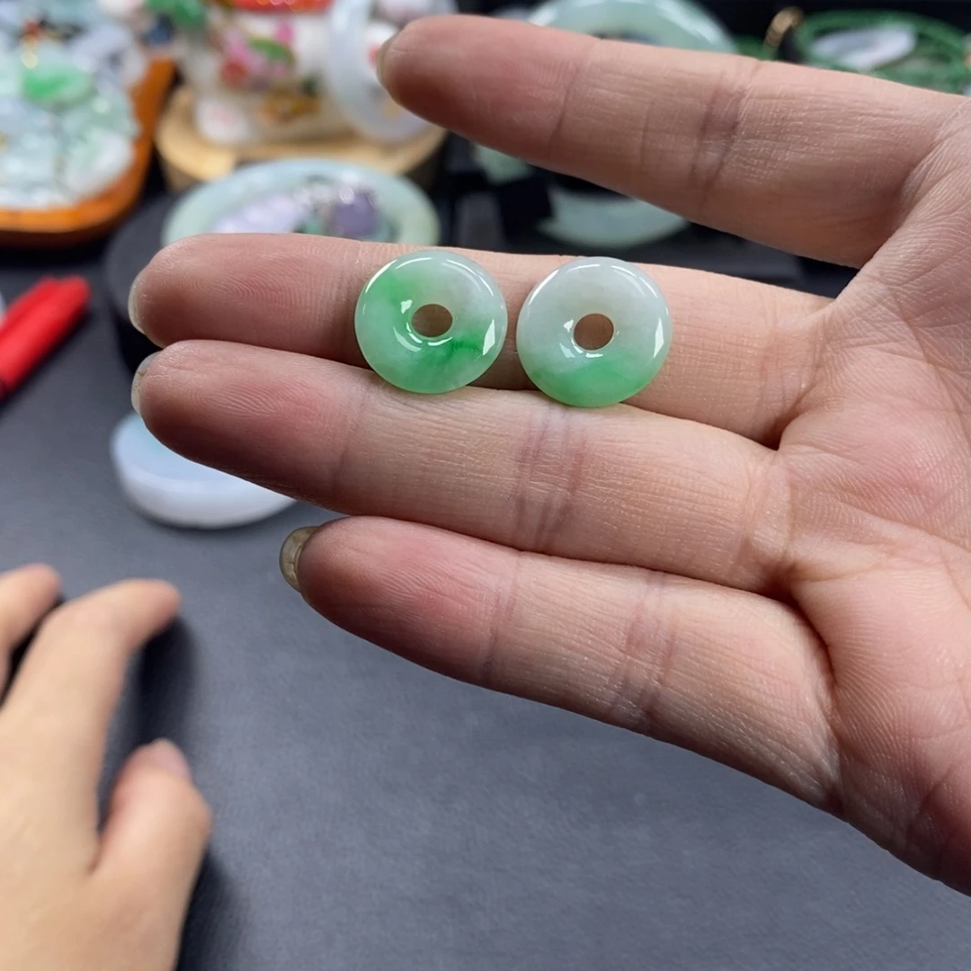 翡翠未镶嵌耳饰天然翡翠卡15