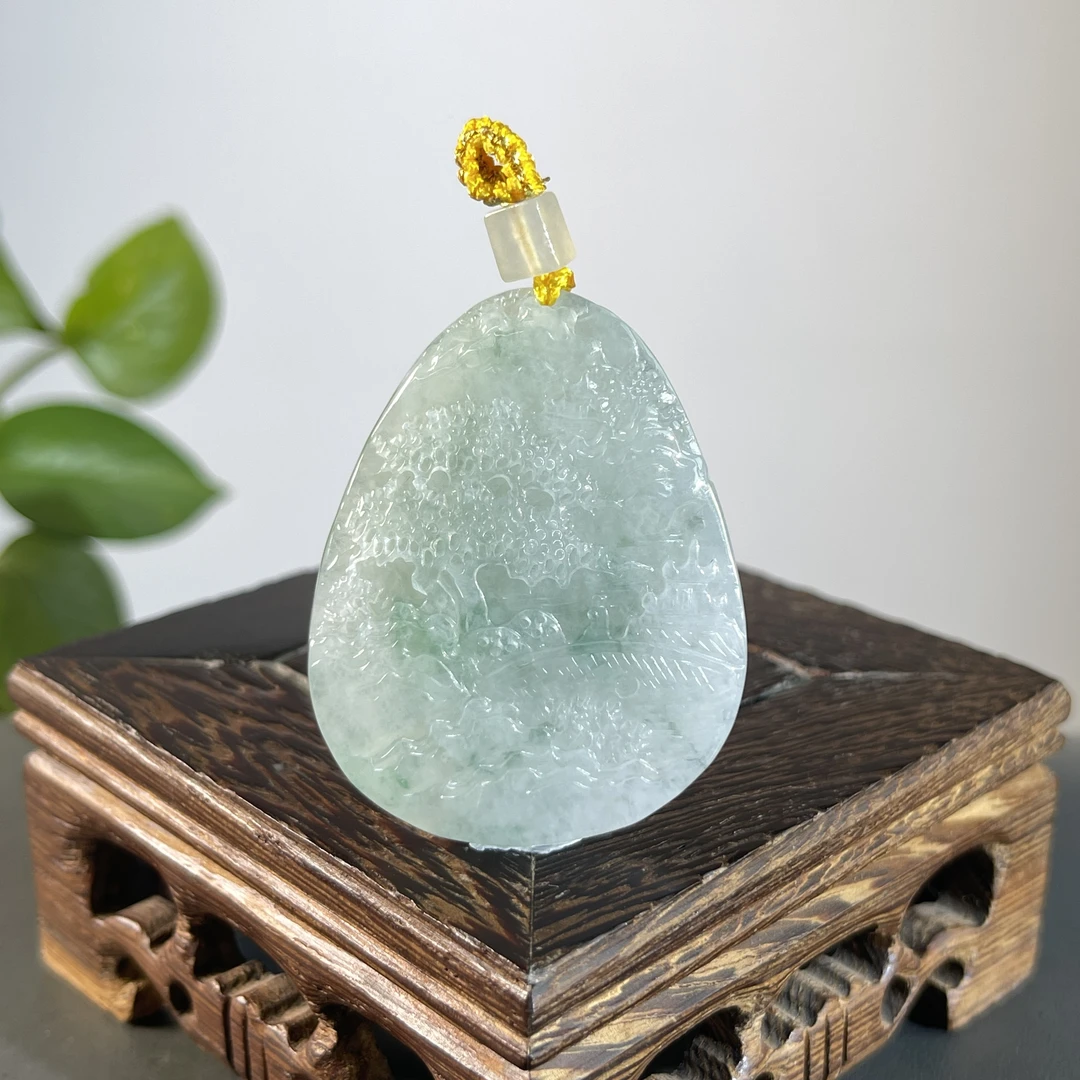 JTA19-64 天然缅甸A货翡翠  山水牌