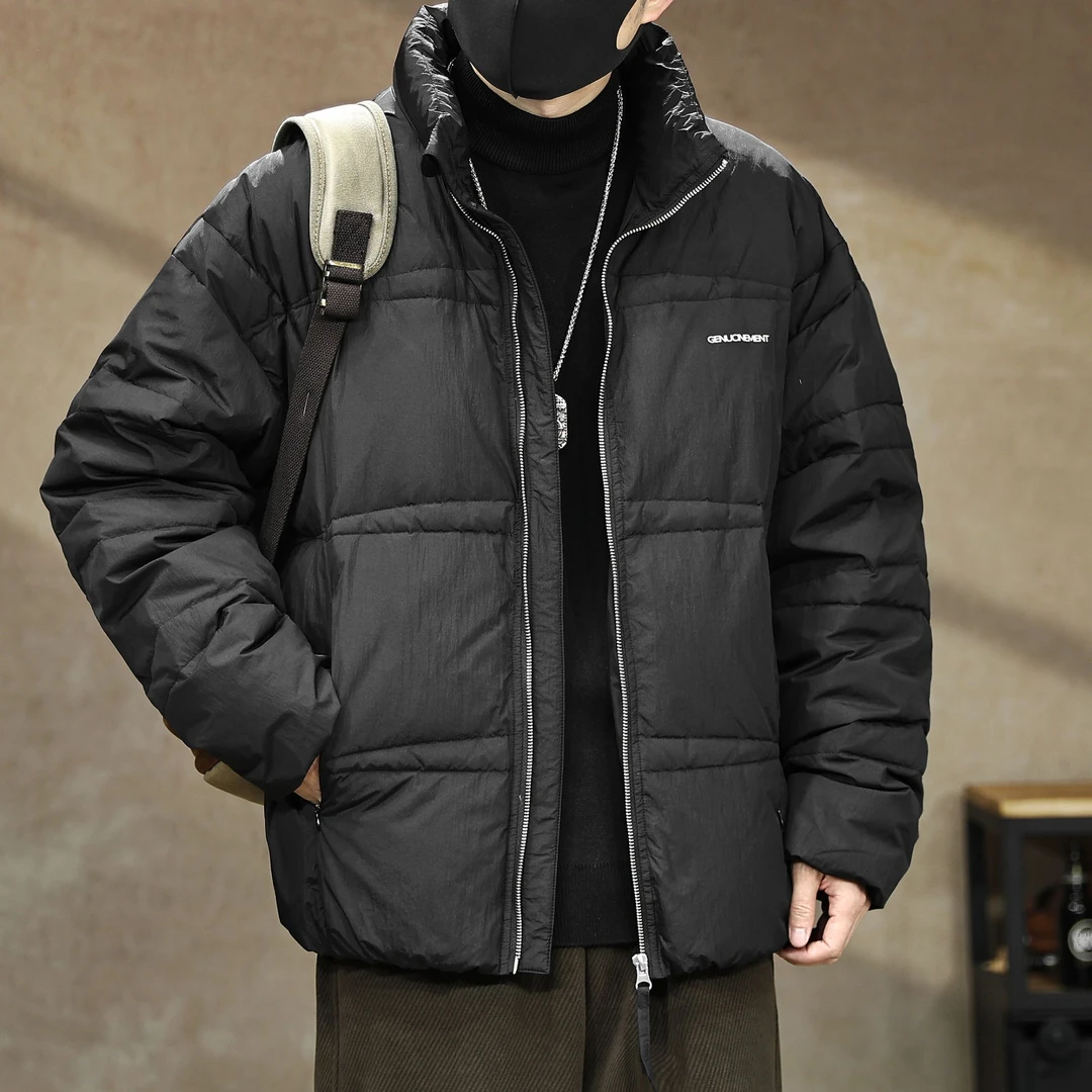 300斤加大码高蓬松90鸭绒立领羽绒服男冬季加厚保暖面包服外套潮