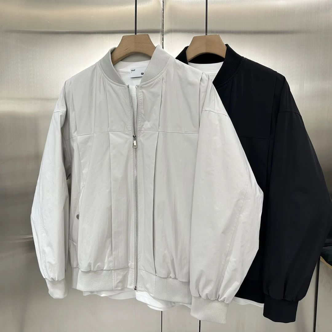 英伦风休闲夹克棒球领简约休闲纯色春季潮夹克韩版1586