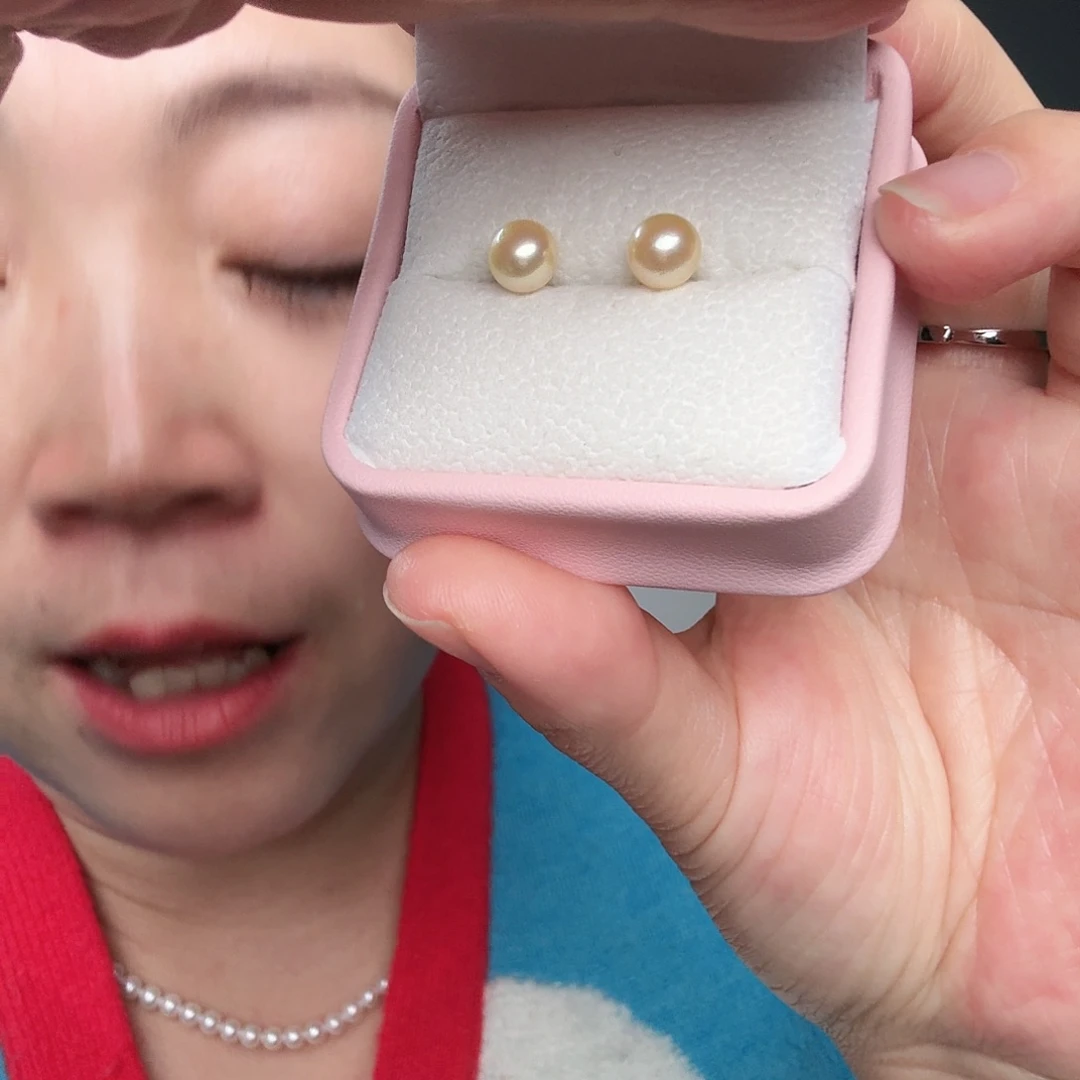 耳饰银S925镶嵌海水珍珠