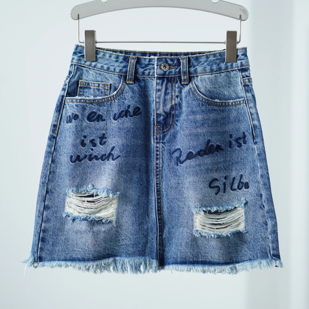 【德M】Y485-1  女装夏牛仔半身裙蓝色 莉推荐