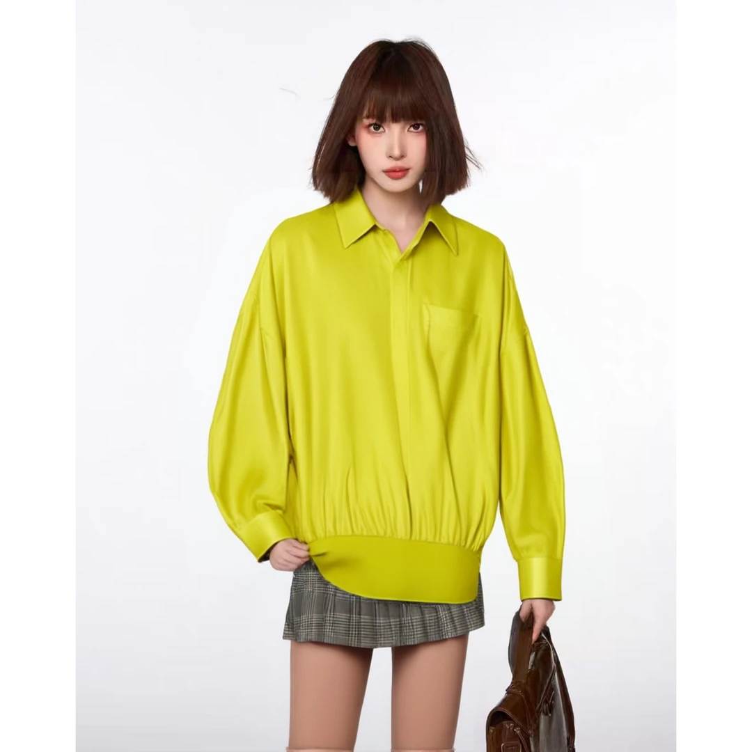 Basic House/百家好简约百搭女士休闲衬衫 BJ2041-HVWS320GMU