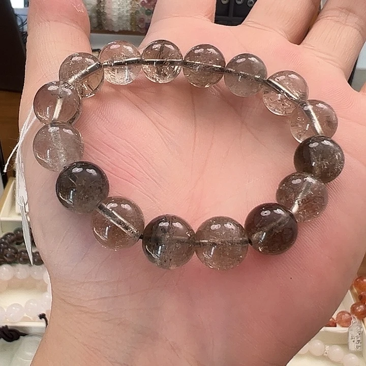 手链未镶嵌烟晶11-12mm茶晶手串