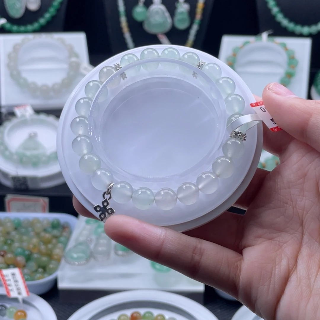 石英质玉（非洲翠）合金手串