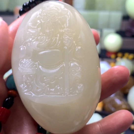 石材方解石手把件