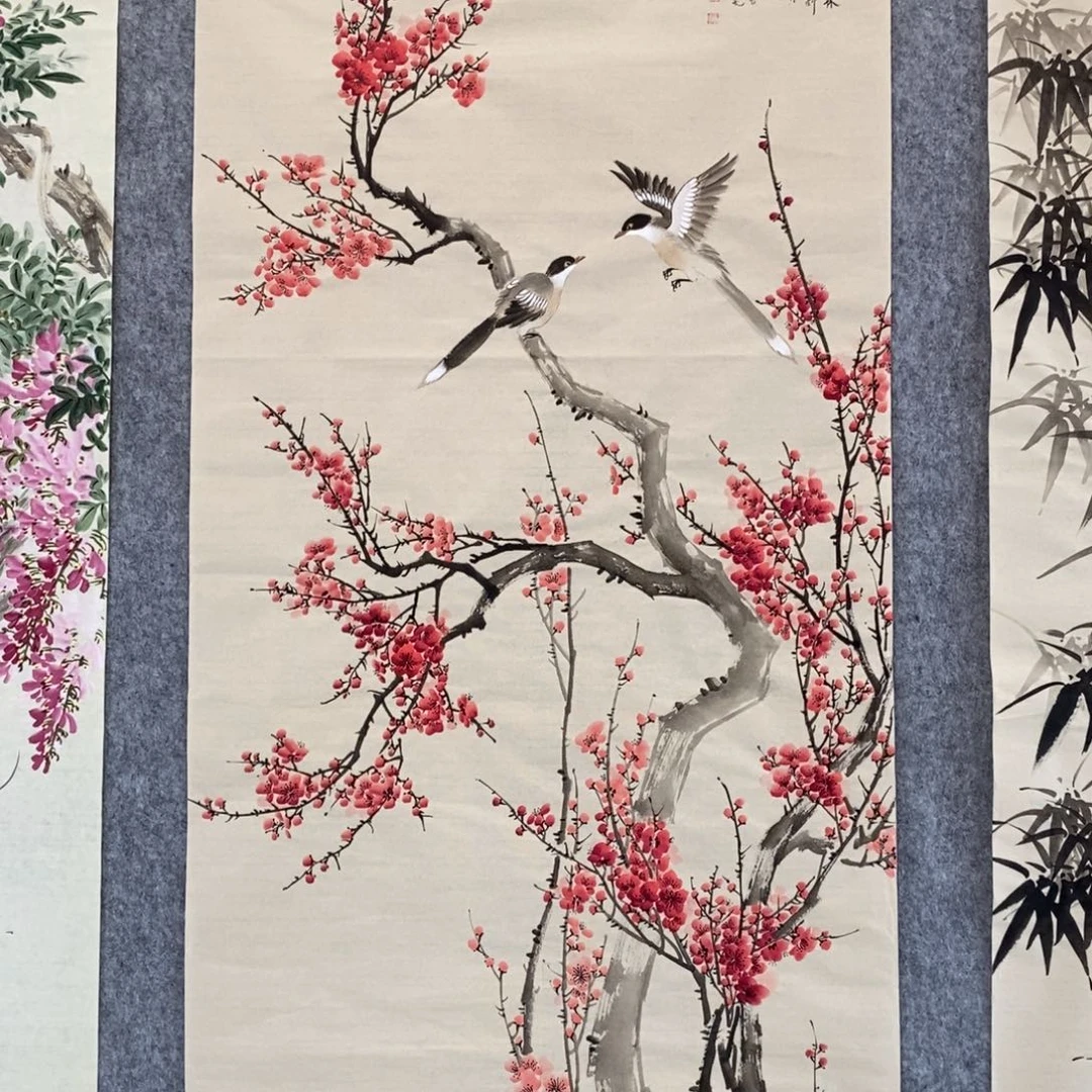 太****国画四尺竖幅红梅
