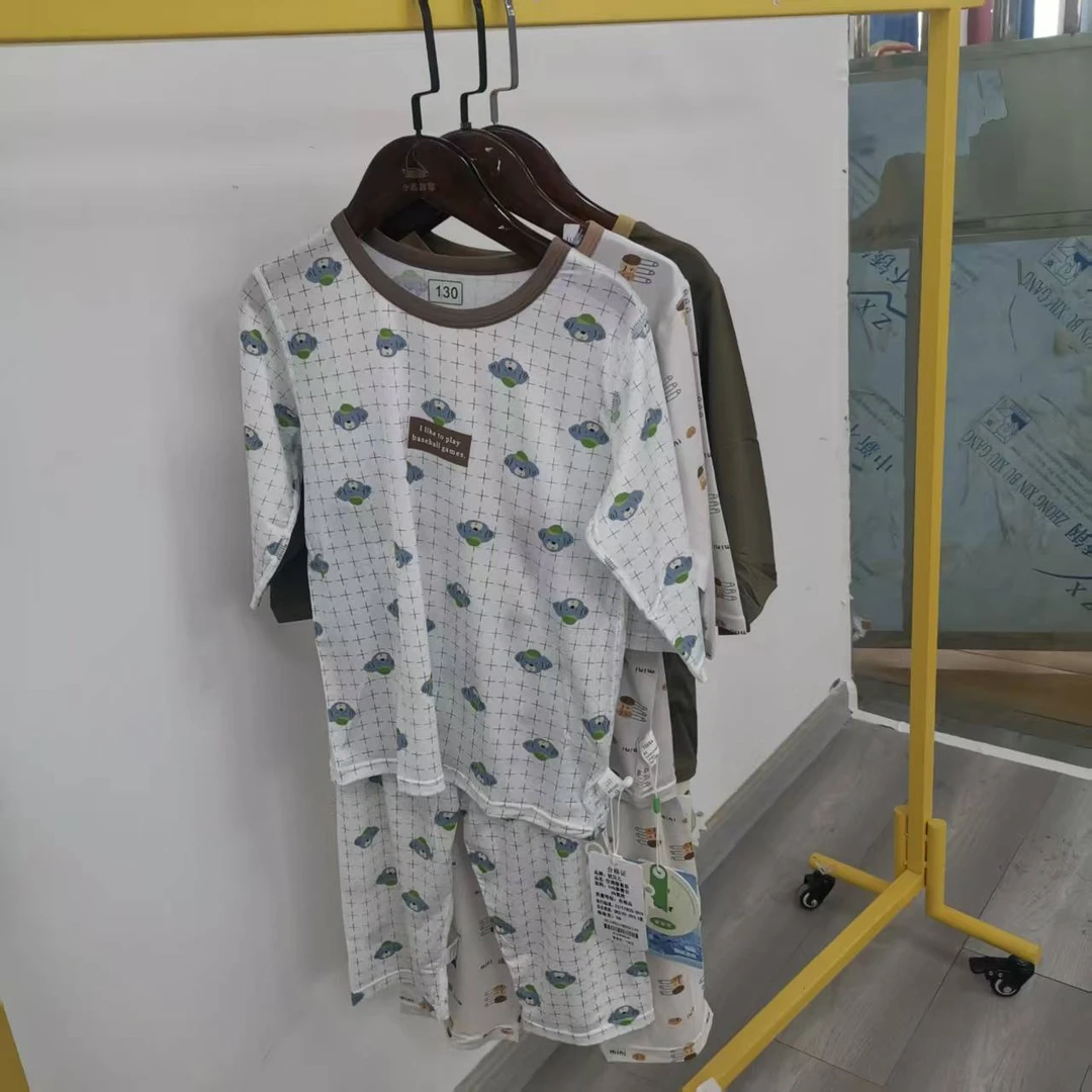 839童装夏季25新款洋气宽松家居服男童女童中大童短袖套装KC239