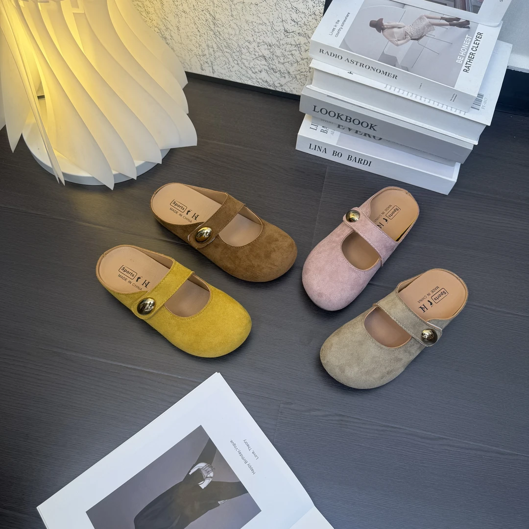 平跟春季包头平底凉鞋网红春夏凉拖包头拖低跟软底缝制鞋韩版