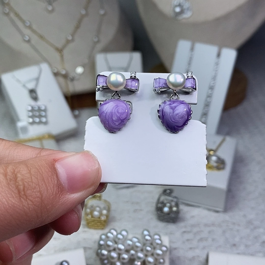 耳饰淡水珍珠银S925镶嵌