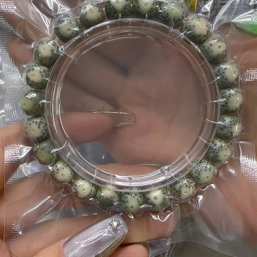 星月菩提手串111哈哈绿包白星月菩提1.0桶单圈