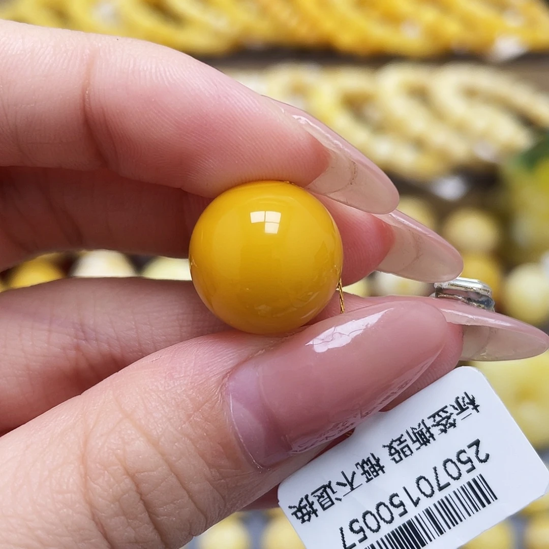 未镶嵌琥珀裸石15.3mm氧化款圆珠