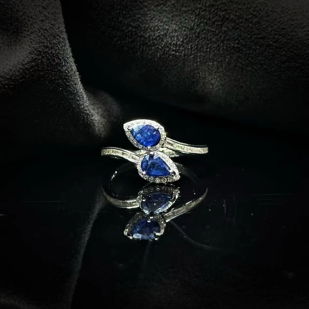 培育蓝宝石SJ1289色卡/ Royal Blue /VVD  Sapphire/戒指