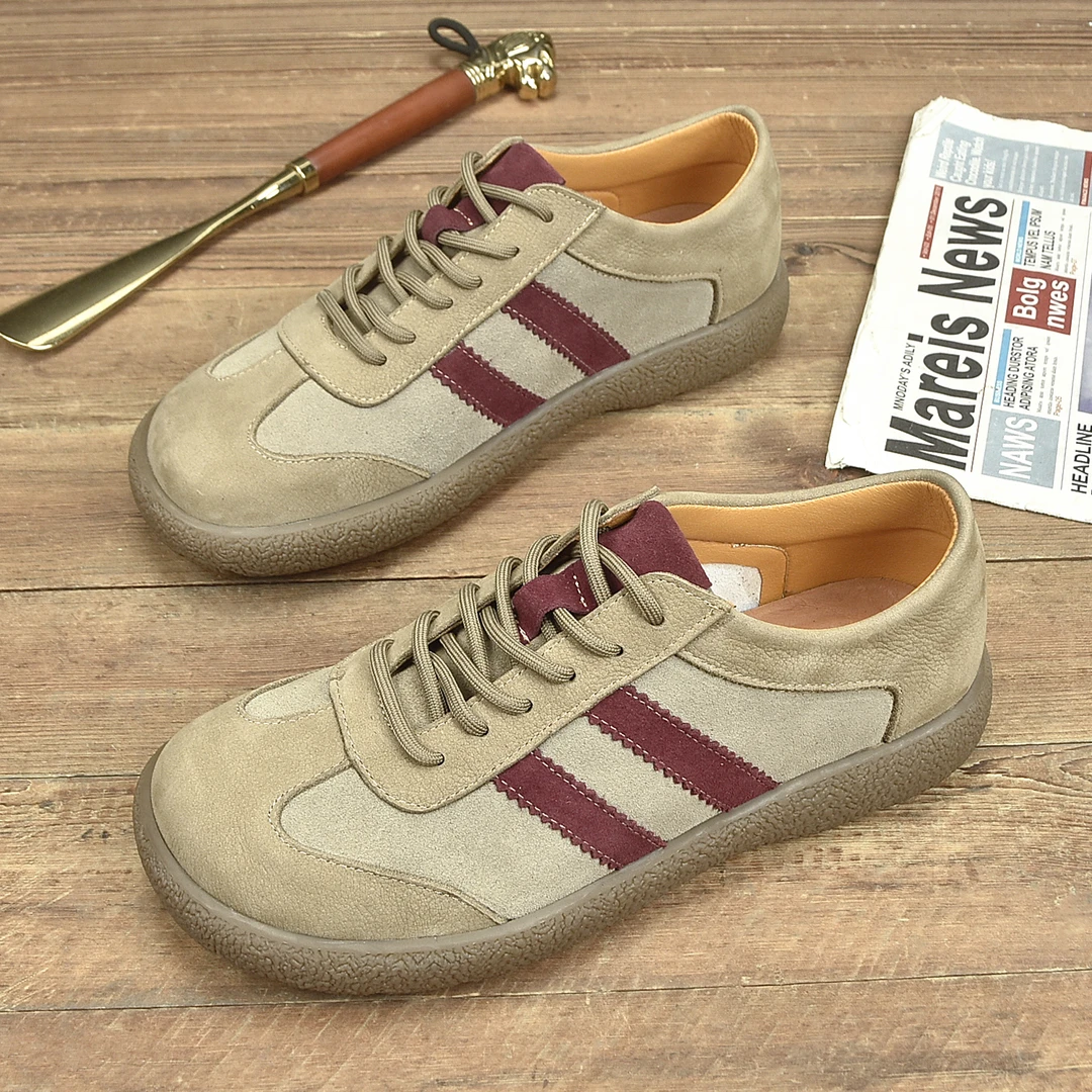 阿甘鞋头层牛皮新款软面真皮防滑耐磨复古时尚低帮休闲男鞋-2588