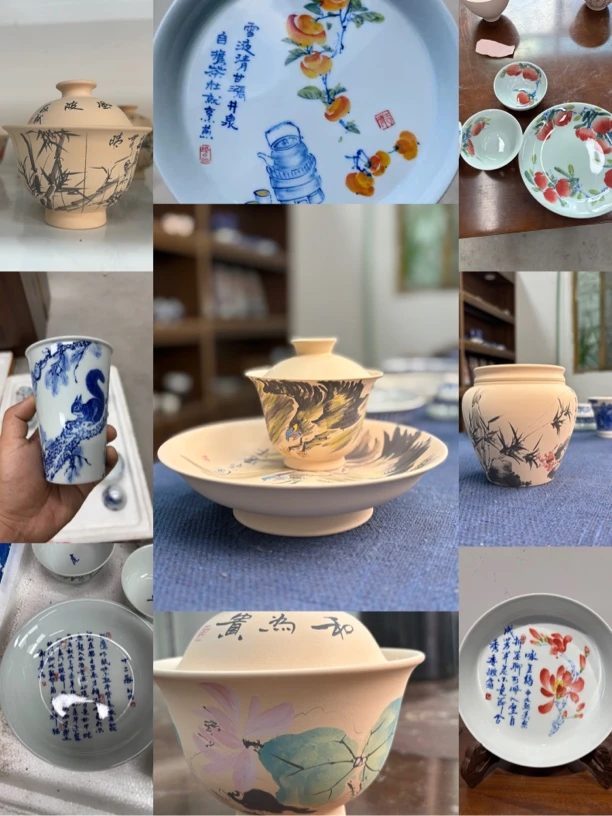 盖碗壶承全手工手绘景德镇定制陶瓷茶具 景德镇青花瓷