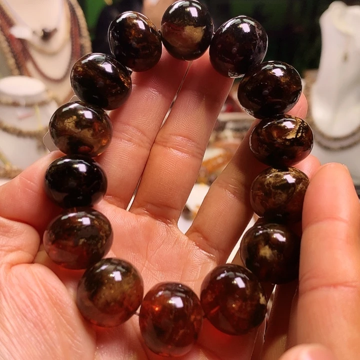 琥珀未镶嵌裸石18m花珀