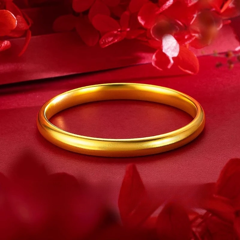 铜合金手镯 【精工亮面7n素面手镯】泥鳅背手镯