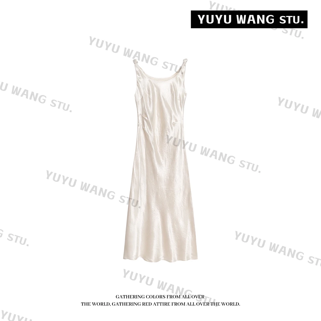 YUYU WANG【云裳】定制醋酸香槟色连衣裙 RBZ2FQ013