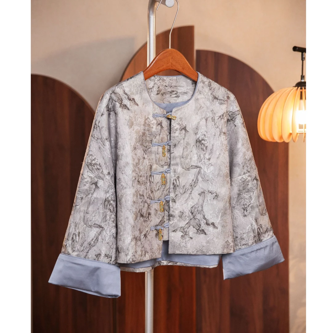 【样衣孤品清仓不退不换】新中式提花小外套