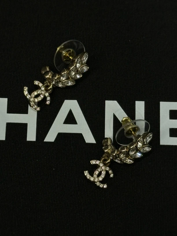 95新 Chanel/香奈儿 24V麦穗双C耳钉/JJ5021718