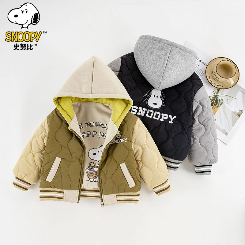 史努比2024新款儿童时尚百搭潮酷双面穿外套加绒加厚新SZZC125新