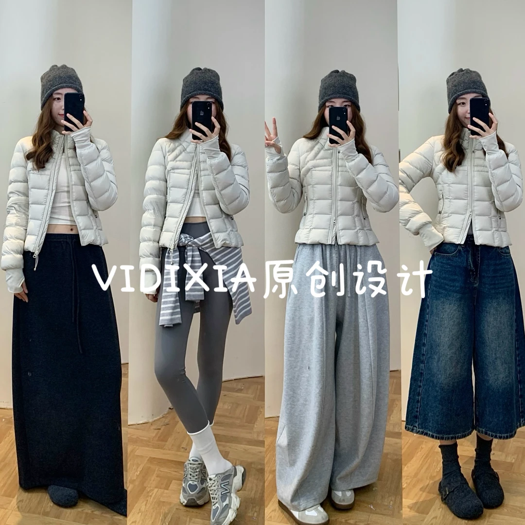 【原创设计】90白鹅绒—小蛮腰修身显瘦短款排骨羽绒服05