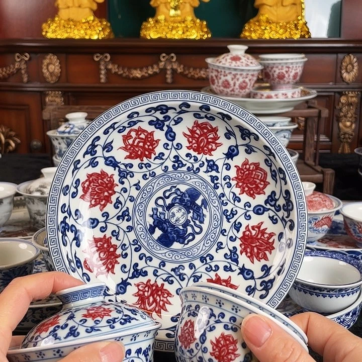 缠枝莲五件套青花釉里新品