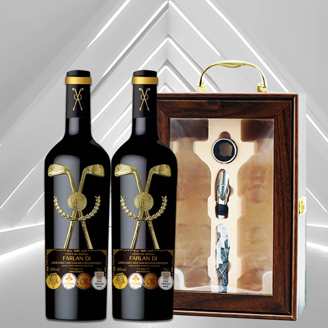 高尔夫俱乐部尊享干红葡萄酒750ML*2开窗礼盒（JY）