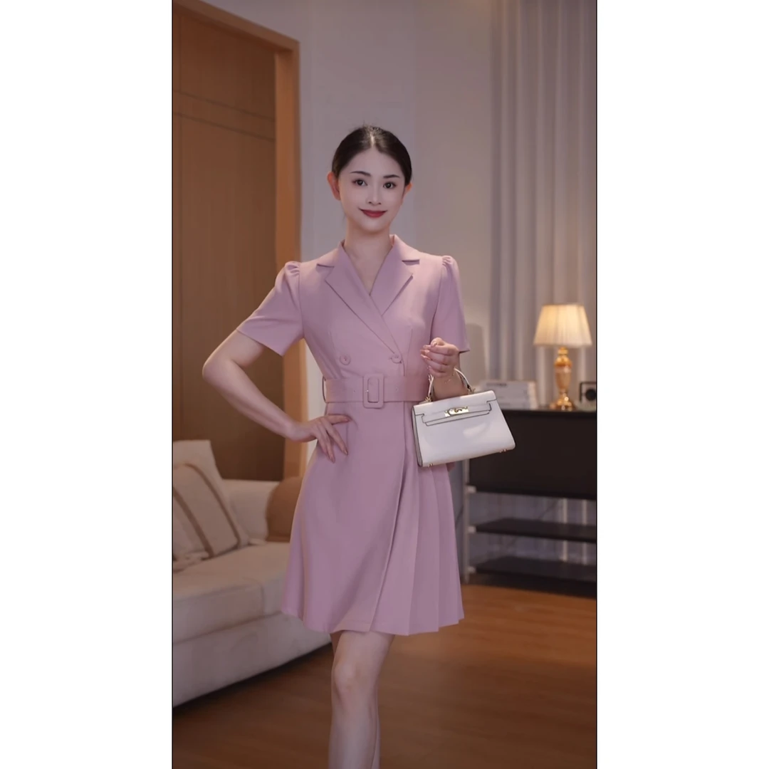 【古蔓诗福利款】5479夏季新款气质收腰连衣裙