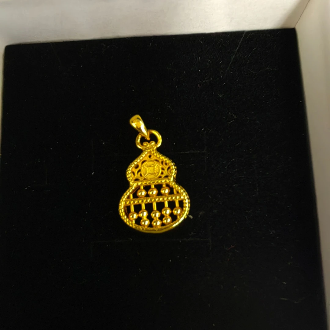 吊坠足银 【黄色算盘葫芦吊坠】不带项链