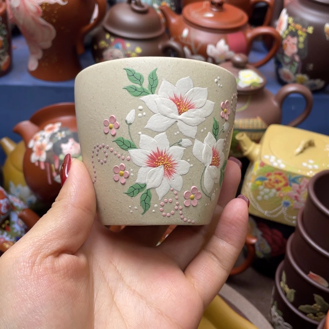 红泥茶杯紫砂主人杯150cc