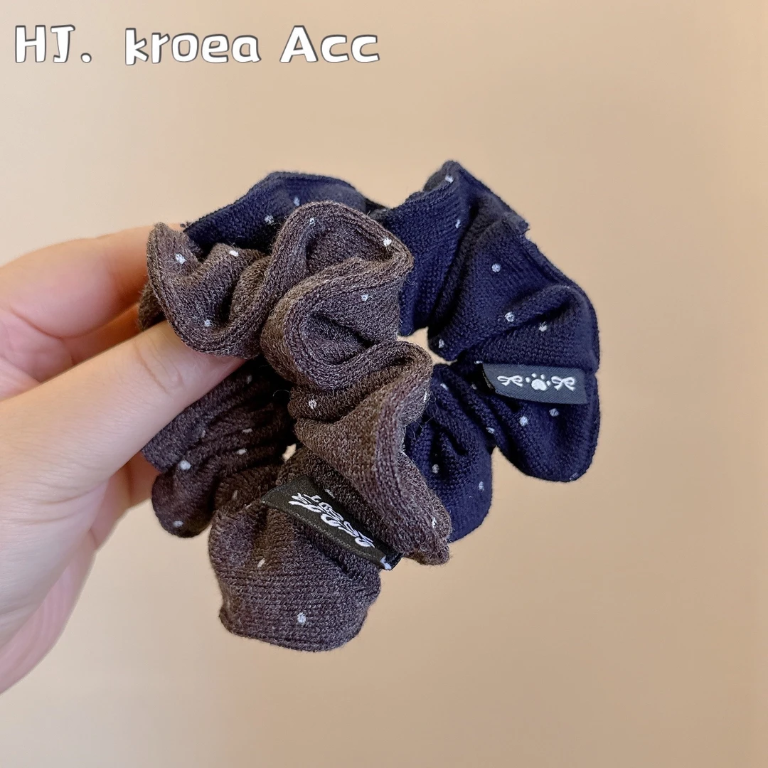 软糯波点大肠发圈结头绳皮筋扎发低马尾女简约扎头发饰女