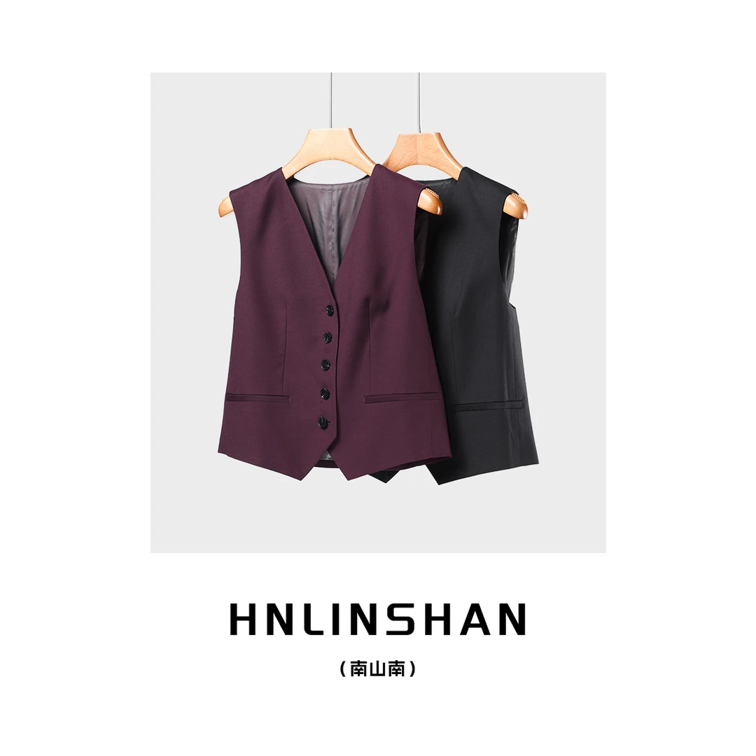 【南山南】时尚纯色简约复古西装马甲LS30413102