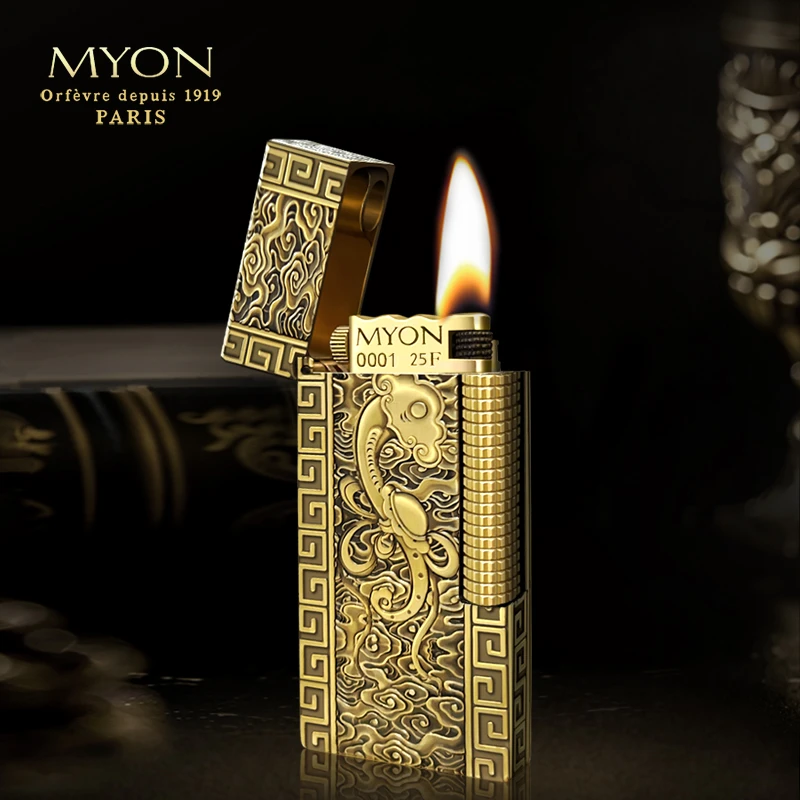 MYON欧洲勉牌煤油打火机爵士M-3吉祥如意一机一码一体机