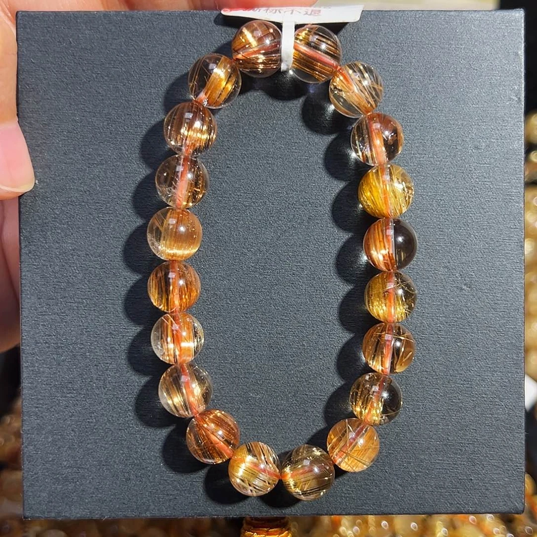 手串水晶未镶嵌天然金钛晶386