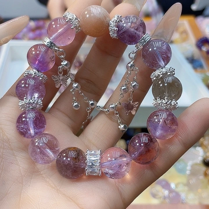 烟晶手链银S925镶嵌12极光23