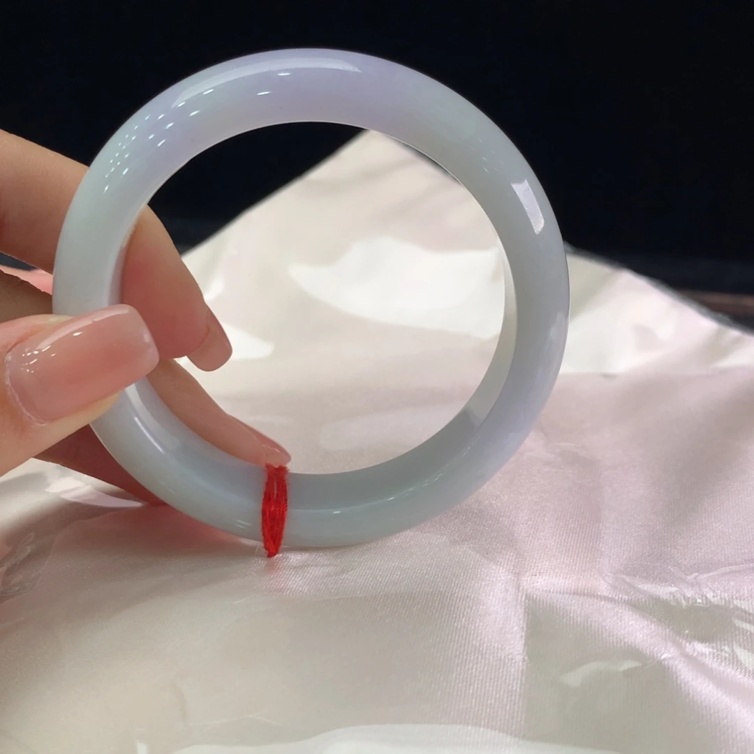 翡翠未镶嵌手镯缅甸A货翡翠紫罗兰53 54