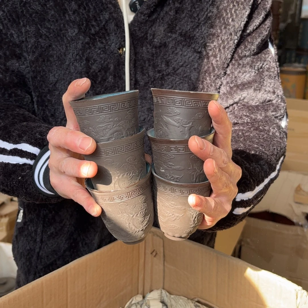 茶叶罐紫砂六个客杯