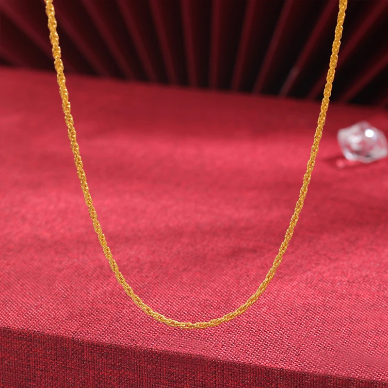 【HUANYU】镀K金 素链流行复古搭配万能链时尚百搭肖邦链