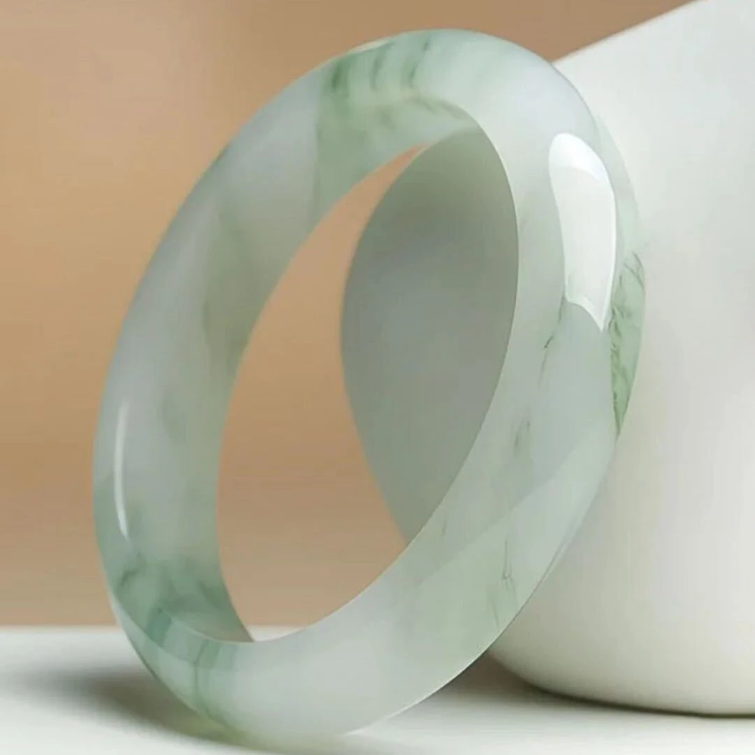 非金属木质吊坠 高冰飘花天山翠玉福镯女士时尚百搭精美饰品