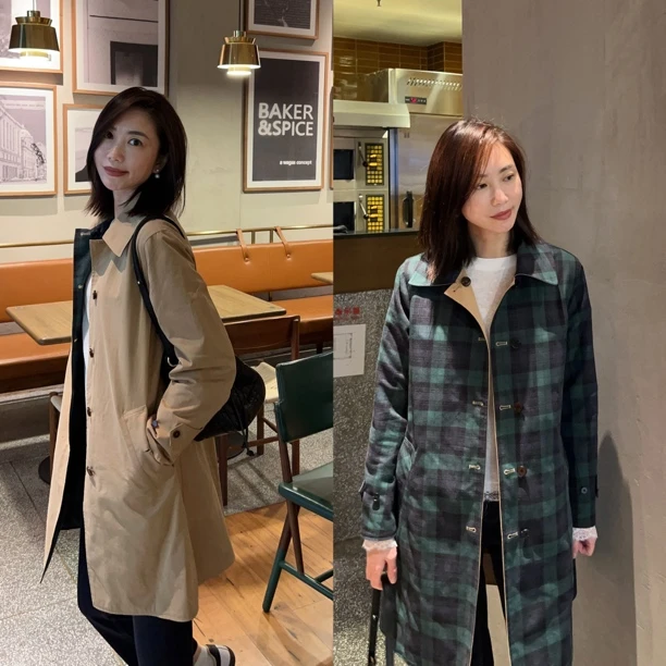 晓夏自制 “BBR双面穿风衣” 60支100精梳长绒棉双色双面中长外套