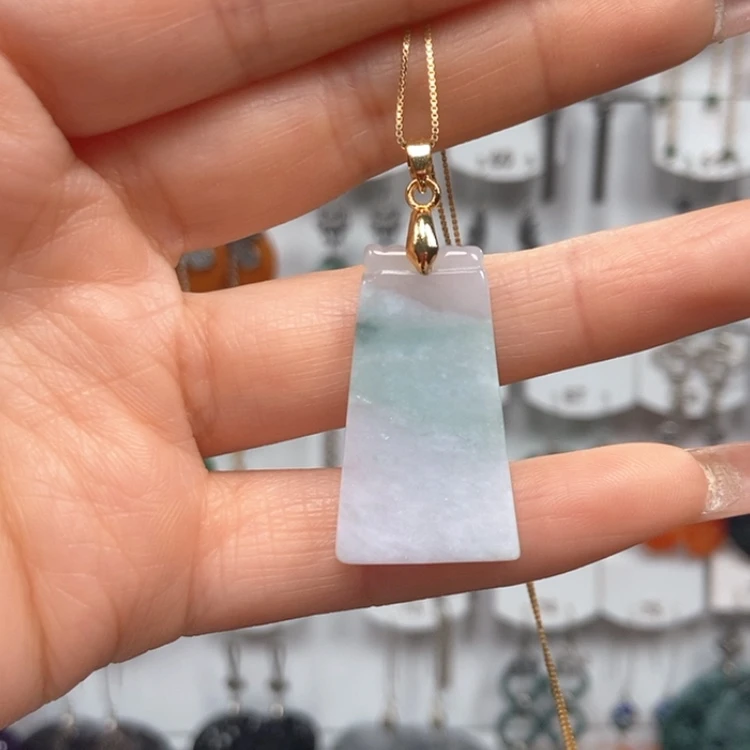 【闪购商品】翡翠耳饰银S925镀金镶嵌吊坠